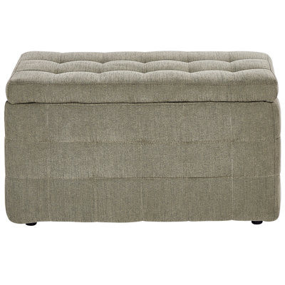 Wyld And Coco Loom Ottoman - Olive Green Tufted Fabric Storage Bench With Hinged Lid And Premium Upholstery - W74 X D42 X H40Cm - image 1