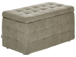 Wyld And Coco Loom Ottoman - Olive Green Tufted Fabric Storage Bench With Hinged Lid And Premium Upholstery - W74 X D42 X H40Cm - thumbnail 3