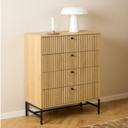 Furniture To Go Albany Chest Of 4 Drawers In Oak/black Legs - thumbnail 6