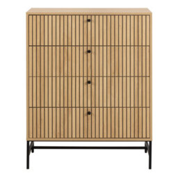 Furniture To Go Albany Chest Of 4 Drawers In Oak/black Legs - thumbnail 2