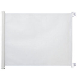 Pawhut Retractable Pet Safety Gate, Folding Stair Barrier, Guard Door - White - thumbnail 2