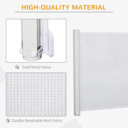 Pawhut Retractable Pet Safety Gate, Folding Stair Barrier, Guard Door - White - thumbnail 6