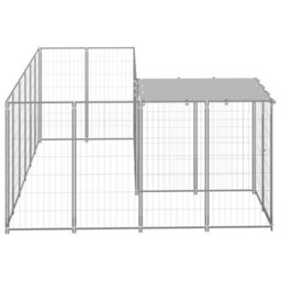 Berkfield Dog Kennel Silver 4.84 M2 Steel - thumbnail 3
