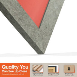 "AK Frames 25X17"" Grey Marble Modern Vinyl Record Frame With Poppy Red Mount For 12 Inch Lp Cover & Disc - Overlapped Design" - thumbnail 3