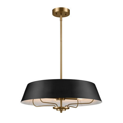 Luminosa Lighting Elstead Luella 4 Light Duo-Mount Pendant Black & Brass - image 1
