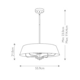 Luminosa Lighting Elstead Luella 4 Light Duo-Mount Pendant Black & Brass - thumbnail 2