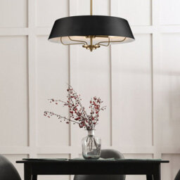 Luminosa Lighting Elstead Luella 4 Light Duo-Mount Pendant Black & Brass - thumbnail 3