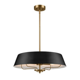 Luminosa Lighting Elstead Luella 4 Light Duo-Mount Pendant Black & Brass - thumbnail 1