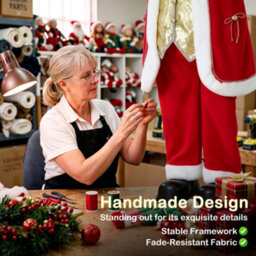 Homcom 5Ft Life Size Christmas Singing Santa Claus With Bell And Wreath - thumbnail 8