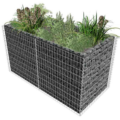 Walplus Gabion Raised Bed Steel 180X90X100 Cm Silver - image 1