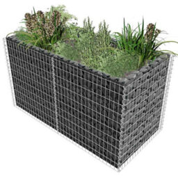 Walplus Gabion Raised Bed Steel 180X90X100 Cm Silver - thumbnail 1