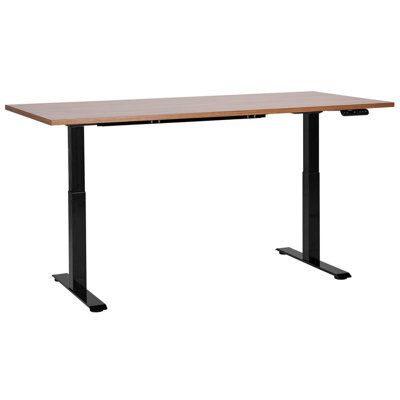Beliani Electric Adjustable Standing Desk Destines Brown/ Black 180 Cm 80 Cm - image 1