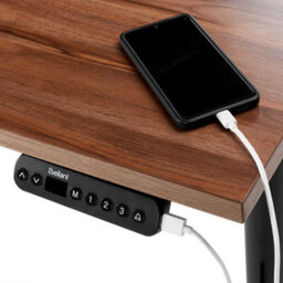 Beliani Electric Adjustable Standing Desk Destines Brown/ Black 180 Cm 80 Cm - thumbnail 8