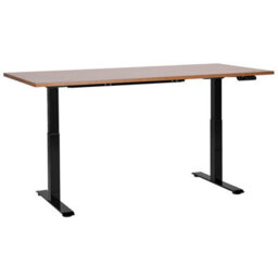 Beliani Electric Adjustable Standing Desk Destines 180 Cm 80 Cm Brown/ Black