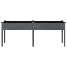 Walplus Planter With Liner Grey 203X53X76 Cm Solid Wood Fir - thumbnail 4