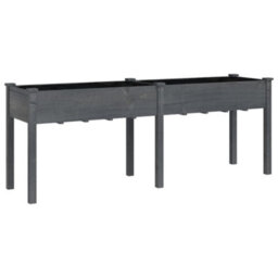 Walplus Planter With Liner Grey 203X53X76 Cm Solid Wood Fir - thumbnail 2
