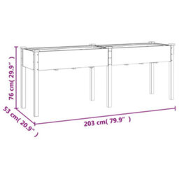 Walplus Planter With Liner Grey 203X53X76 Cm Solid Wood Fir - thumbnail 8