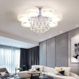 90Cm Led Crystal Ceiling Light Chandelier Lamp, 5 Head - thumbnail 2