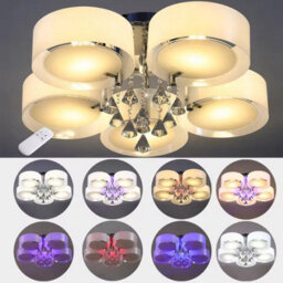 90Cm Led Crystal Ceiling Light Chandelier Lamp, 5 Head - thumbnail 3