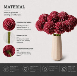 Amorly 38Pcs Artificial Pure Purple Ball Chrysanthemum Flowers Artificial Mums Flowers For Home Table Centerpiece Decor Silk Flowers - thumbnail 3