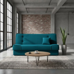 Gabi Comfortable 3 Seater Sofa Bed With Storage And Sleeping Function Turquoise - thumbnail 2