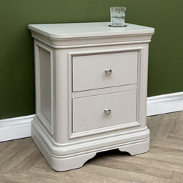 Elm Home And Garden Painted Light Grey 2 Drawer Bedside Cabinet Night Stand Table Fully Assembled 55Cm Wide X 64Cm High X 42Cm Dee - thumbnail 9