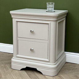 Elm Home And Garden Painted Light Grey 2 Drawer Bedside Cabinet Night Stand Table Fully Assembled 55Cm Wide X 64Cm High X 42Cm Dee - thumbnail 5