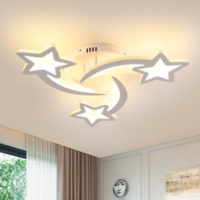 Pheashine Starry Sky Acrylic Led Ceiling Light, 40W 3000K Warm White 3-Light Modern Fixture - image 1