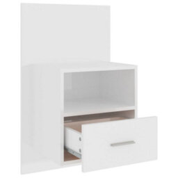 Berkfield Wall-Mounted Bedside Cabinet High Gloss White - thumbnail 6