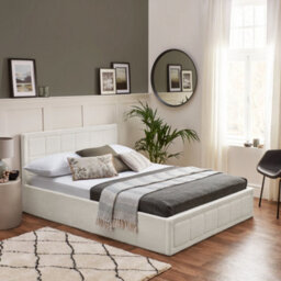 Home Treats Ottoman Bed With Mattress Small Double White Boucle Storage Bed - Hybrid Mattress - thumbnail 2