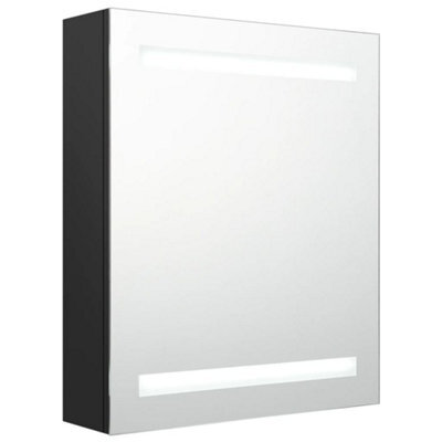 Berkfield Stylish Led Bathroom Mirror Cabinet Black 50X14X60 Cm - image 1