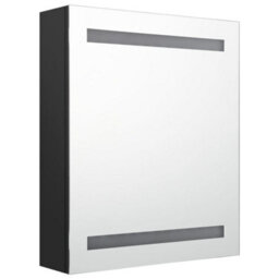 Berkfield Stylish Led Bathroom Mirror Cabinet Black 50X14X60 Cm - thumbnail 3