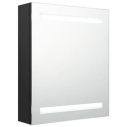Berkfield Stylish Led Bathroom Mirror Cabinet Black 50X14X60 Cm - thumbnail 1