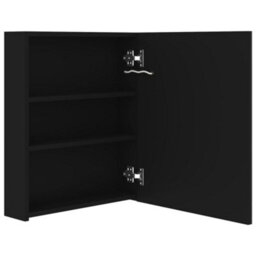 Berkfield Stylish Led Bathroom Mirror Cabinet Black 50X14X60 Cm - thumbnail 5