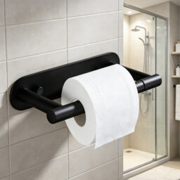 CLEFFNS Toilet Paper Holder Wall Mounted Stainless Steel Tissue Dispenser With Pivoting Design, Self Adhesive Or Screw Fixing For Bathroom - thumbnail 1