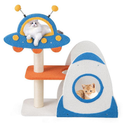 4 Level Cute Cat Tree Tower Activity Center W/ Ufo Shaped Top Perch - image 1