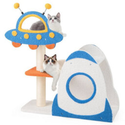 4 Level Cute Cat Tree Tower Activity Center W/ Ufo Shaped Top Perch - thumbnail 4