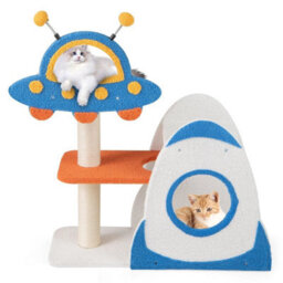 4 Level Cute Cat Tree Tower Activity Center W/ Ufo Shaped Top Perch - thumbnail 1