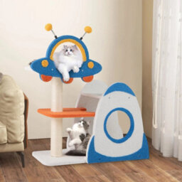 4 Level Cute Cat Tree Tower Activity Center W/ Ufo Shaped Top Perch - thumbnail 5