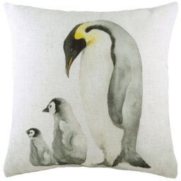 Evans Lichfield Penguin Family Printed Feather Filled Cushion - thumbnail 1