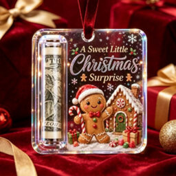 Amorly 3 Pack Christmas Acrylic Cash Holder Ornament Money Holder Hanging Decoration For Christmas Tree Gift - thumbnail 3
