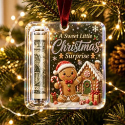 Amorly 3 Pack Christmas Acrylic Cash Holder Ornament Money Holder Hanging Decoration For Christmas Tree Gift - thumbnail 4