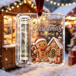 Amorly 3 Pack Christmas Acrylic Cash Holder Ornament Money Holder Hanging Decoration For Christmas Tree Gift - thumbnail 5