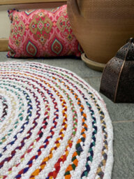 Second Nature Online Carnival Round Bedroom Rug Ethical Source With Recycled Fabric / 120 Cm Diameter - thumbnail 5