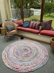 Second Nature Online Carnival Round Bedroom Rug Ethical Source With Recycled Fabric / 120 Cm Diameter - thumbnail 7