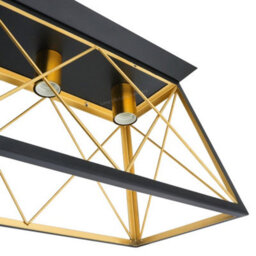 Long Life Lamps Company Large Vintage Black Hanging Ceiling Lantern Cage 5 Fitting Brass Pendant Light H3116 - thumbnail 6