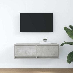 Berkfield Tv Cabinet Concrete Grey 80X31X25.5 Cm Engineered Wood - thumbnail 3