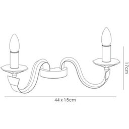 Luminosa Lighting Luminosa Nardini Wall Lamp 2 Light E14 Polished Chrome/white Faux Leather/crystal - thumbnail 4