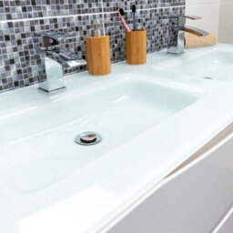 Plum&clay Eden Gloss White Wall Hung Vanity Unit With White Glass Basin (W)1200mm - thumbnail 7