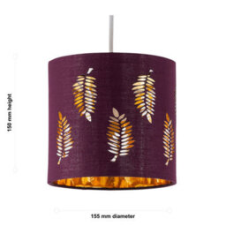 First Choice Lighting Fern - Burgundy Cut Out 15.5Cm Table Lamp Shade - thumbnail 5